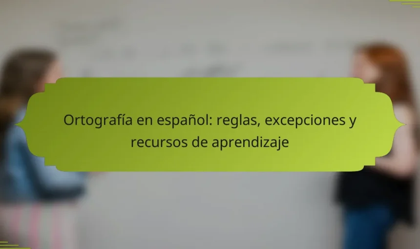 Ortografía en español: reglas, excepciones y recursos de aprendizaje