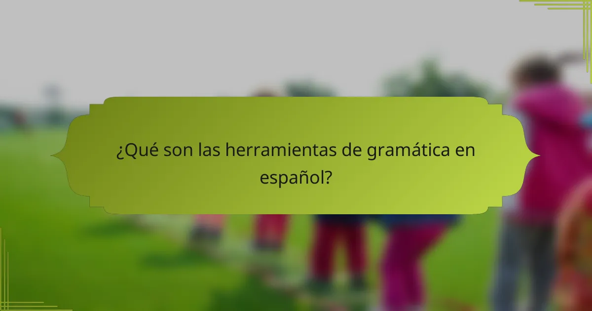 ¿Qué son las herramientas de gramática en español?